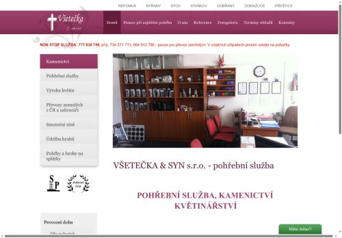 Zobrazit webové stránky Pohřební služba Všetečka & syn