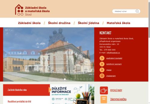 Zobrazit webové stránky Základní škola a mateřská škola Stod