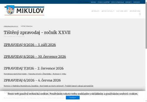Zobrazit webové stránky Zpravodaj města Mikulov