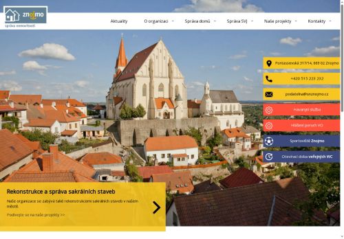 Webové stránky Správa nemovitostí města Znojma, příspěvková organizace, Znojmo