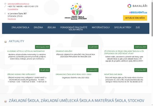 Základní škola, Základní umělecká škola a Mateřská škola, Stochov, příspěvková organizace nabízí práci na pozici Pomocný kuchař/ka - za nemoc v obci Stochov