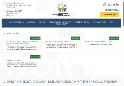 Základní škola, Základní umělecká škola a Mateřská škola, Stochov, příspěvková organizace nabízí práci na pozici Školní psycholog/žka v obci Stochov