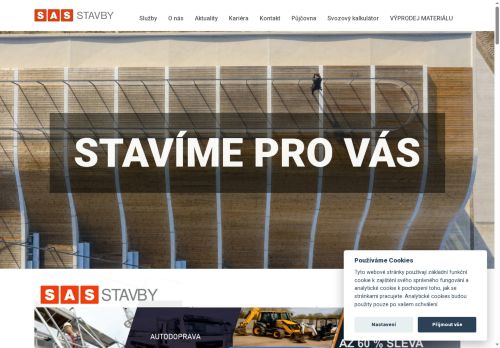 Webové stránky S-A-S STAVBY spol. s r.o., Znojmo
