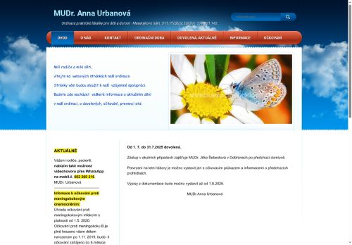 Zobrazit webové stránky Praktický lékař pro děti a dorost - MUDr. Anna Urbanová