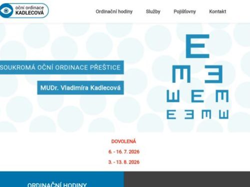 Oční ordinace - MUDr. Vladimíra Kadlecová