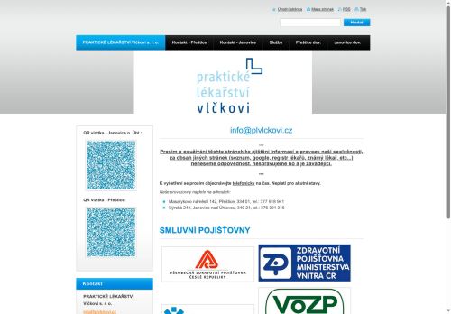 Zobrazit webové stránky PRAKTICKÉ LÉKAŘSTVÍ Vlčkovi s.r.o. - MUDr. Jana Vlčková