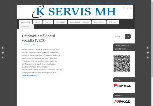Webové stránky K SERVIS MH s.r.o., Kněžmost
