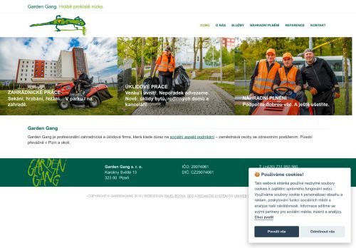 Webové stránky Garden Gang s.r.o., Plzeň