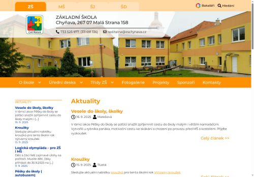 Základní škola a mateřská škola Chyňava nabízí práci na pozici Učitelé na 1. stupni základních škol v obci Chyňava