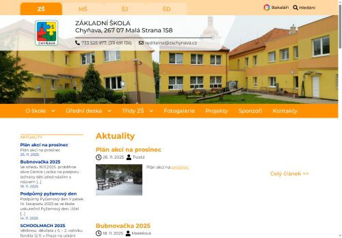 Základní škola a mateřská škola Chyňava nabízí práci na pozici Učitelé na 1. stupni základních škol v obci Chyňava