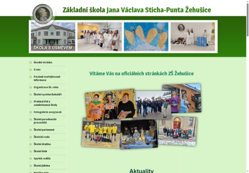 Webové stránky Základní škola Jana Václava Sticha - Punta Žehušice, okres Kutná Hora, Žehušice