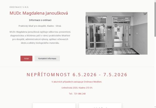 Zobrazit webové stránky Praktický lékař pro dospělé - MUDr. Magdalena Janoušková