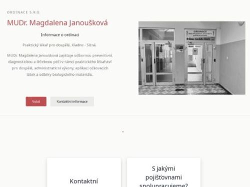 Praktický lékař pro dospělé - MUDr. Magdalena Janoušková