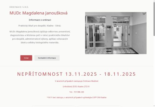 Zobrazit webové stránky Praktický lékař pro dospělé - MUDr. Magdalena Janoušková