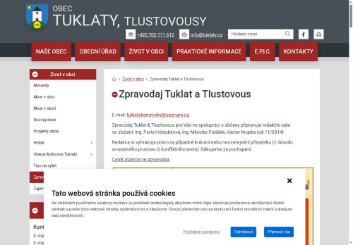 Zobrazit webové stránky Zpravodaj Tuklat a Tlustovous