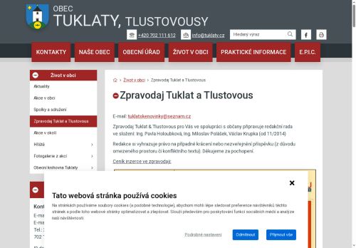 Zobrazit webové stránky Zpravodaj Tuklat a Tlustovous