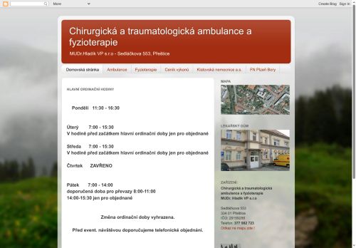 Zobrazit webové stránky Chirurgická a traumatologická ambulance a fyzioterapie - MUDr. Pavel Hladík