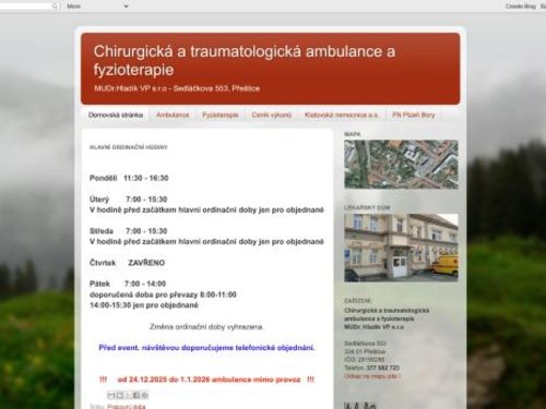 Chirurgická a traumatologická ambulance a fyzioterapie - MUDr. Pavel Hladík