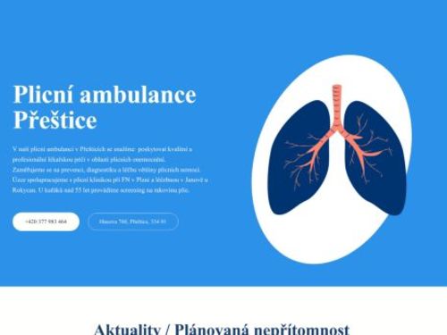 Plicní ambulance Přeštice - MUDr. Václava Dubová, MUDr. Krista Plicková