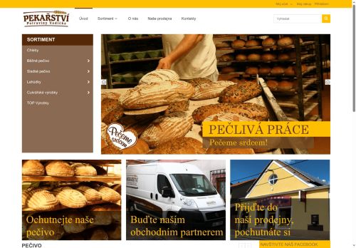 Webové stránky Pekárny Vodička s.r.o., Příbram