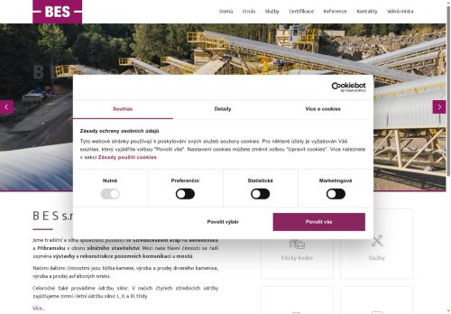 Webové stránky B E S s.r.o., Drásov