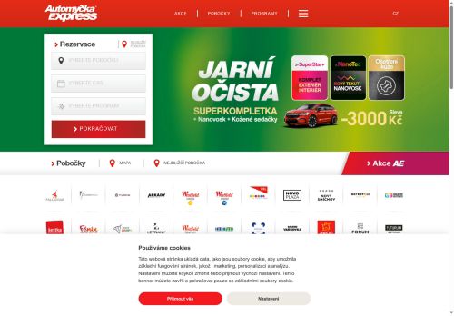 Webové stránky Automyčka Express s.r.o., Praha