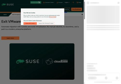 Webové stránky SUSE LINUX, s.r.o., Praha