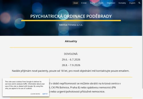 Zobrazit webové stránky Psychiatrická ambulance - MUDr. Richard Záleský