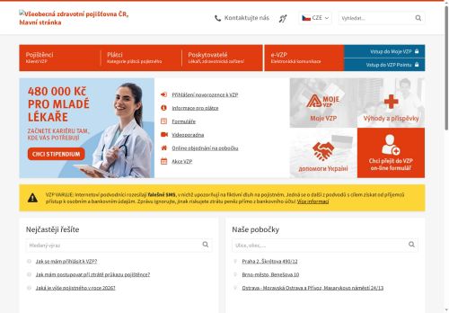 Zobrazit webové stránky Všeobecná zdravotní pojišťovna - pobočka Příbram
