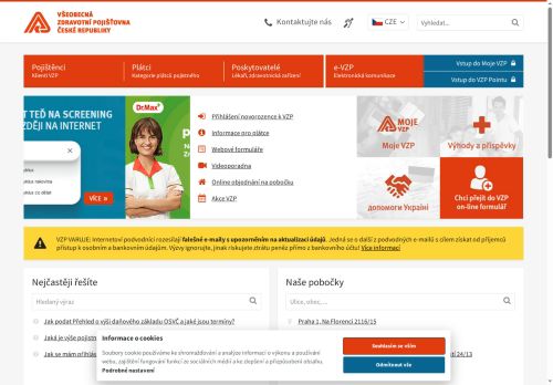 Zobrazit webové stránky Všeobecná zdravotní pojišťovna - pobočka Příbram