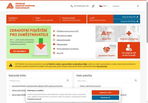 Zobrazit webové stránky Všeobecná zdravotní pojišťovna ČR  - pobočka Velká Bíteš