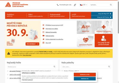 Zobrazit webové stránky Všeobecná zdravotní pojišťovna - pobočka Příbram