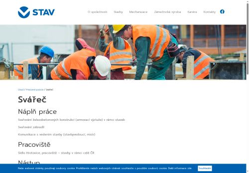 Webové stránky V-STAV A, spol. s.r.o., Hrotovice