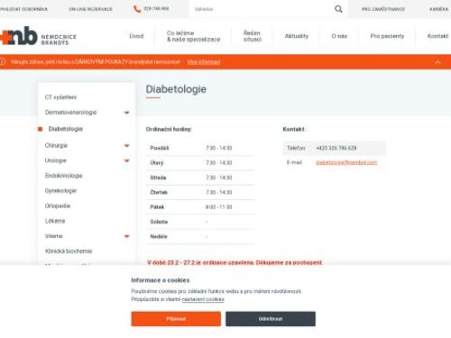 Diabetologická ambulance Nemocnice Brandýs nad Labem