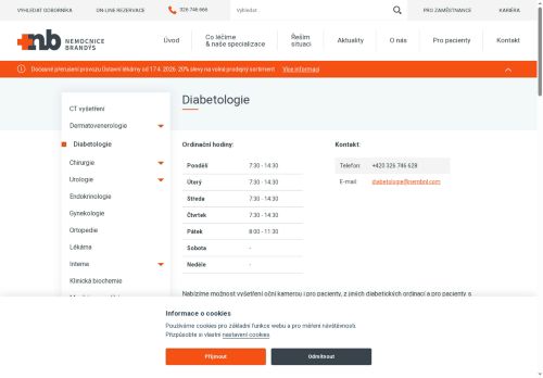 Zobrazit webové stránky Diabetologická ambulance Nemocnice Brandýs nad Labem