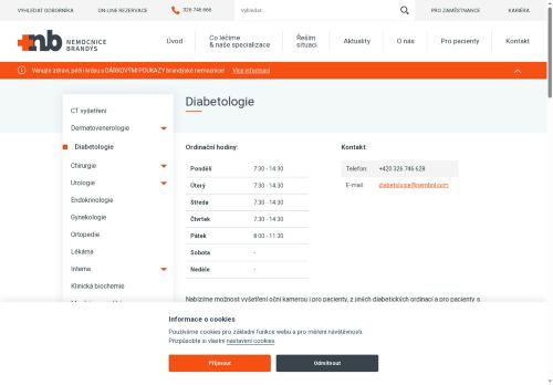 Zobrazit webové stránky Diabetologická ambulance Nemocnice Brandýs nad Labem