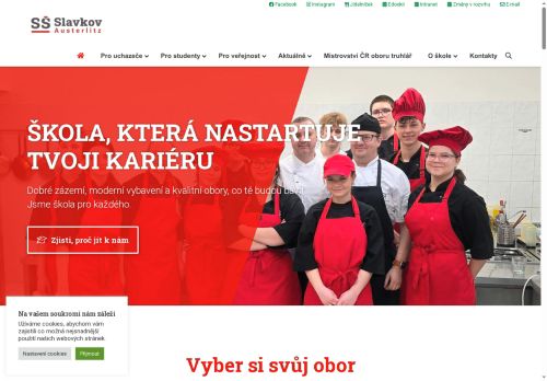 Webové stránky Střední škola Slavkov – Austerlitz, příspěvková organizace, Slavkov u Brna
