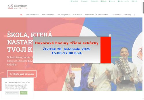 Střední škola Slavkov - Austerlitz, příspěvková organizace nabízí práci na pozici Učitel/ka teoretického vyučování v obci Slavkov u Brna