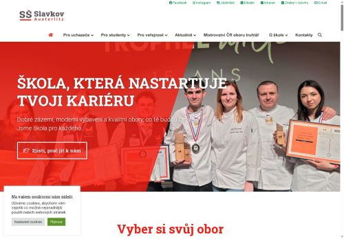 Webové stránky Střední škola Slavkov – Austerlitz, příspěvková organizace, Slavkov u Brna