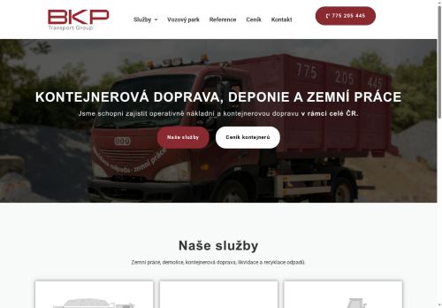 Webové stránky BKP Transport Group s.r.o., Praha