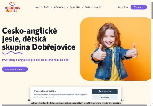 Shining smile, z. s. nabízí práci na pozici Chůva pro děti v dětské skupině od 1-3 roky (m+ž) v obci Dobřejovice