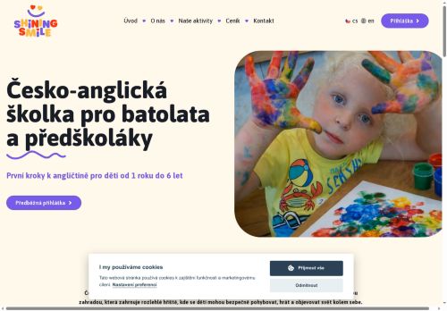Webové stránky Shining smile, z. s., Dobřejovice