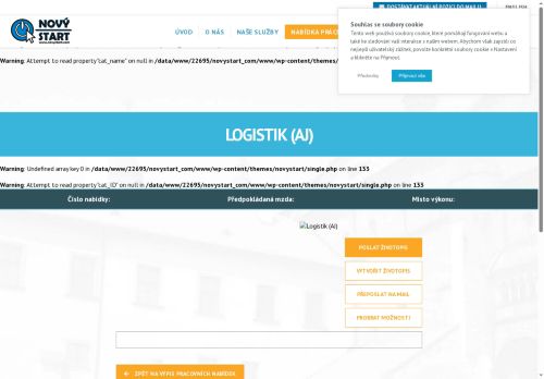 Webové stránky NOVÝ START, personální agentura s.r.o., Velká Bíteš