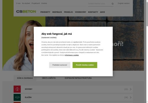 Webové stránky CS-BETON s.r.o., Lužec nad Vltavou
