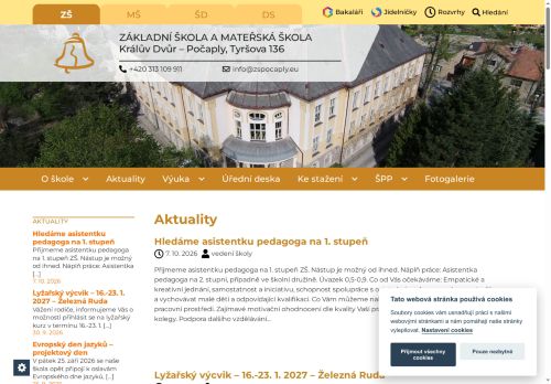 Základní škola a Mateřská škola Králův Dvůr - Počaply,Tyršova 136,okres Beroun nabízí práci na pozici Psychologové v obci Králův Dvůr