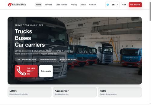 EU PROTRUCK s.r.o. nabízí práci na pozici Mechanik nákladních vozidel v obci Loukov