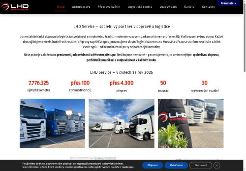 Webové stránky LHD service, s.r.o., Petrov