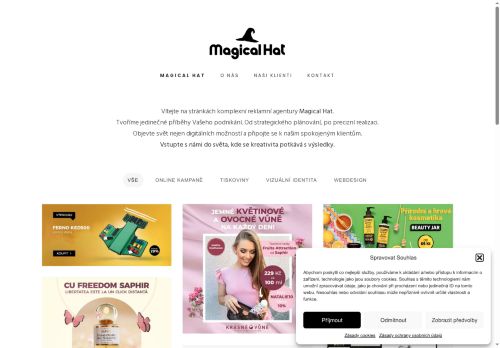 Webové stránky Magical Hat s.r.o., Ivančice