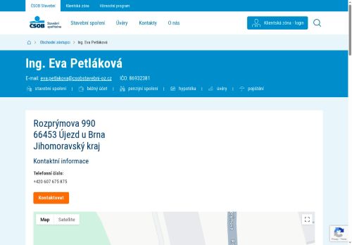 Zobrazit webové stránky Ing. Eva Petláková - Obchodní zástupce ČSOB stavební spořitelna