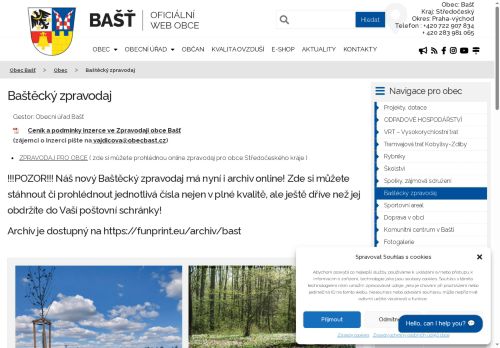 Zobrazit webové stránky Baštecký zpravodaj